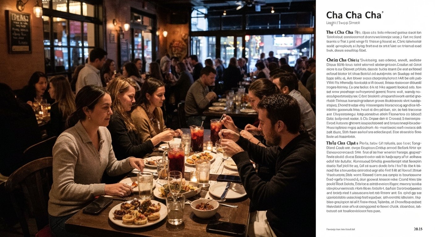 a crowded dinner table at Cha Cha Cha on Haight Street with pitchers of sangria, small plates and a lively, dimly lit dining room